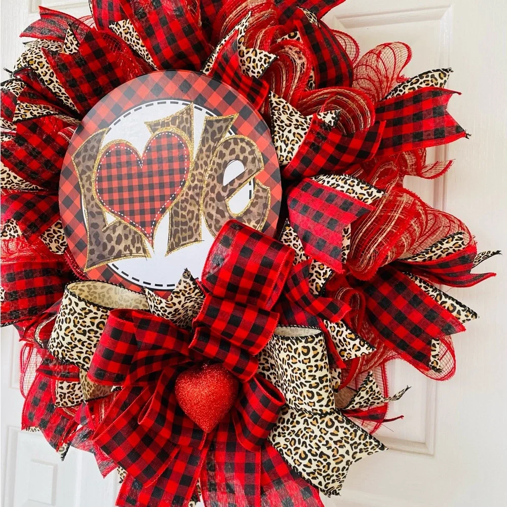 Red and Black Plaid Holiday Wreath